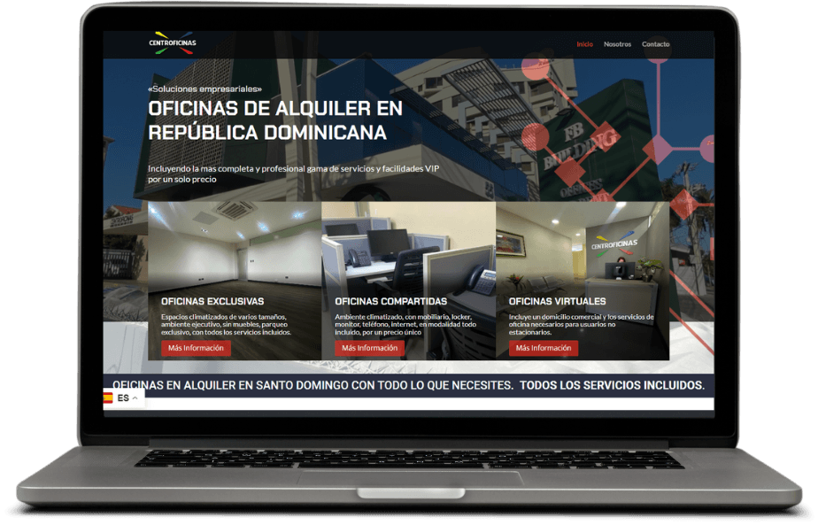 Web de Centroficinas en una laptop