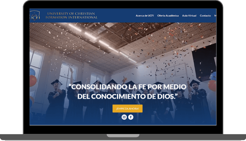 Web de UCFI en una laptop